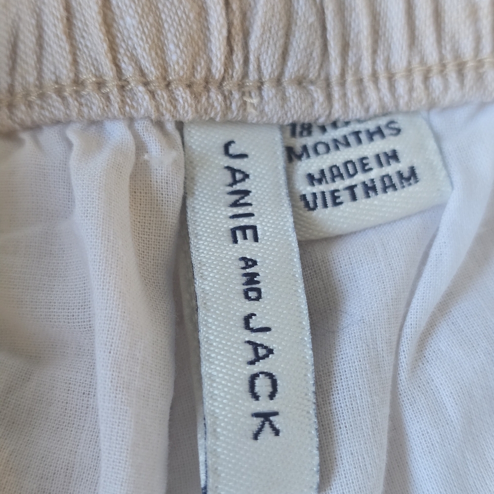 Janie & Jack Boy's White Shirt and Cream Pants Set - Picture 14 of 16